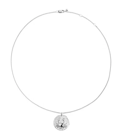 Monica Vinader Sterling Silver Cancer Zodiac Necklace In Red