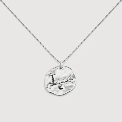 Monica Vinader Sterling Silver Capricorn Zodiac Chain Necklace In Metallic