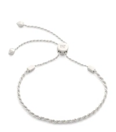 Monica Vinader Sterling Silver Corda Chain Friendship Bracelet In Metallic