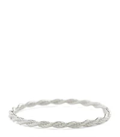 Monica Vinader Sterling Silver Corda Ring In Metallic