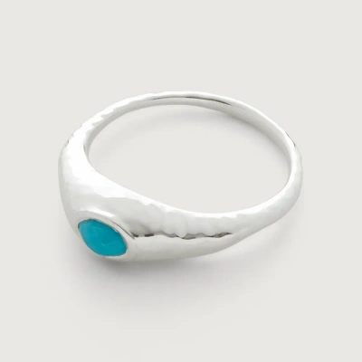 Monica Vinader Sterling Silver Deia Gemstone Ring Turquoise In White