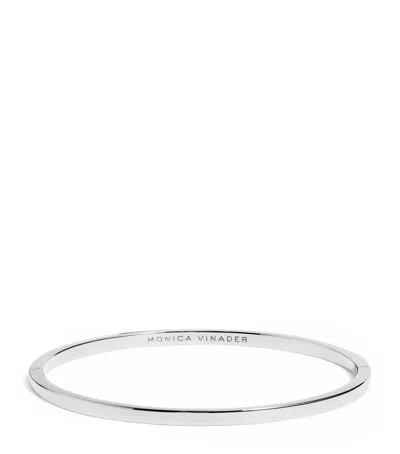 Monica Vinader Sterling Silver Essential Slim Bangle In Metallic