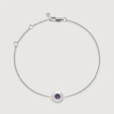 Monica Vinader Sterling Silver February Birthstone Chain Bracelet Amethyst
