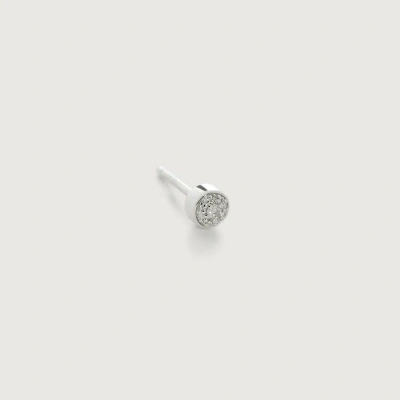 Monica Vinader Sterling Silver Fiji Tiny Button Diamond Single Stud Earring Diamond In White