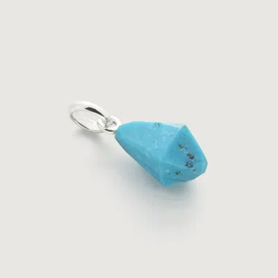 Monica Vinader Sterling Silver Geometric Gemstone Pendant Charm Turquoise In Blue