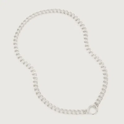 Monica Vinader Sterling Silver Groove Curb Chain Necklace 48cm/19' In White