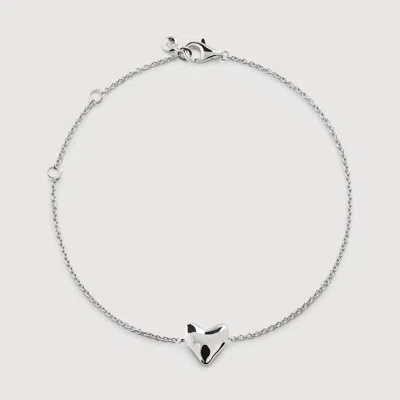 Monica Vinader Sterling Silver Heart Chain Bracelet