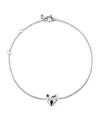 Monica Vinader Sterling Silver Heart Chain Bracelet In Metallic