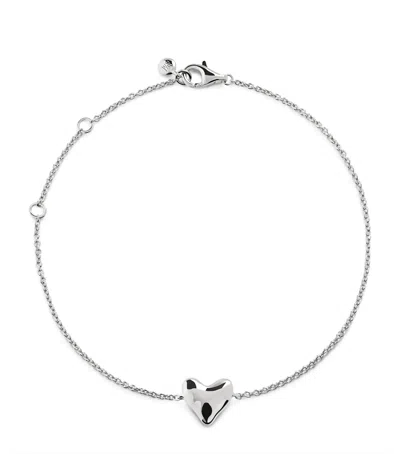 MONICA VINADER STERLING SILVER HEART CHAIN BRACELET