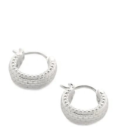 Monica Vinader Sterling Silver Heirloom Huggie Earrings In Metallic