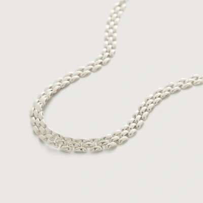 Monica Vinader Sterling Silver Heirloom Necklace Adjustable 36-46cm/14-18' In Metallic