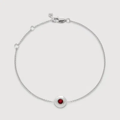 Monica Vinader Sterling Silver January Birthstone Chain Bracelet Red Garnet