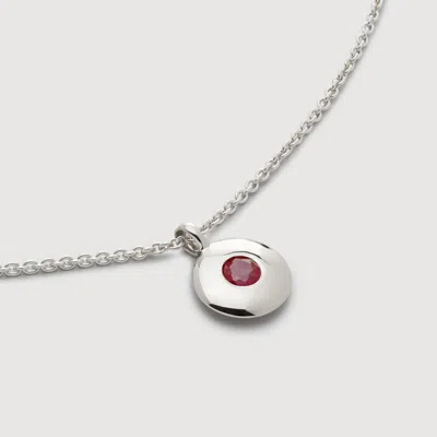 Monica Vinader Sterling Silver July Birthstone Chain Necklace Ruby In White