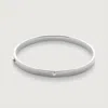 Monica Vinader Sterling Silver Solitaire Diamond Bangle Lab Grown Diamond