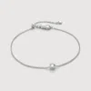 Monica Vinader Sterling Silver Solitaire Diamond Chain Bracelet Lab Grown Diamond