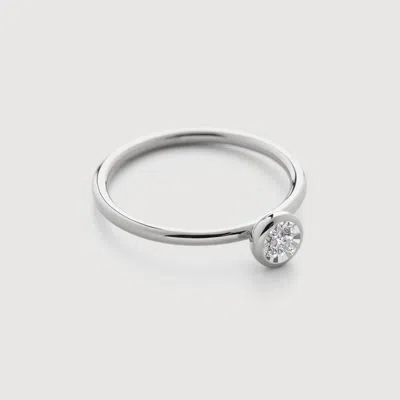 Monica Vinader Sterling Silver Solitaire Diamond Ring Lab Grown Diamond