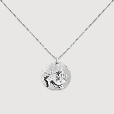 Monica Vinader Sterling Silver Leo Zodiac Chain Necklace In Metallic
