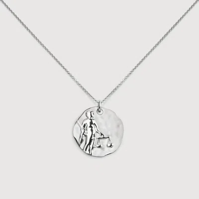 Monica Vinader Sterling Silver Libra Zodiac Chain Necklace In Metallic