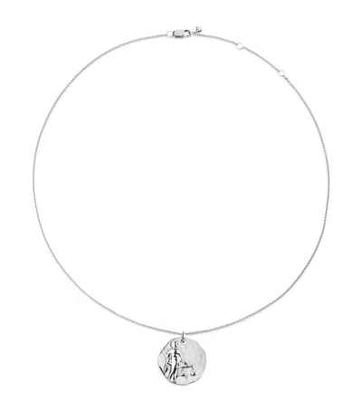 Monica Vinader Sterling Silver Libra Zodiac Necklace In Purple
