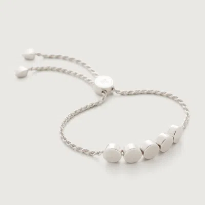 Monica Vinader Sterling Silver Linear Bead Friendship Chain Bracelet In White