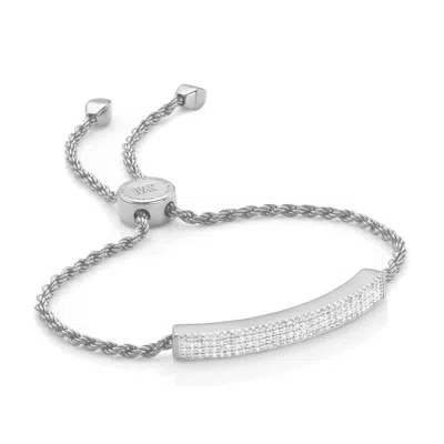 Monica Vinader Sterling Silver Linear Pave Diamond Bracelet Diamond