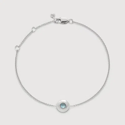 Monica Vinader Sterling Silver December Birthstone Chain Bracelet Turquoise