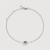 Monica Vinader Sterling Silver May Birthstone Chain Bracelet Emerald In Silver