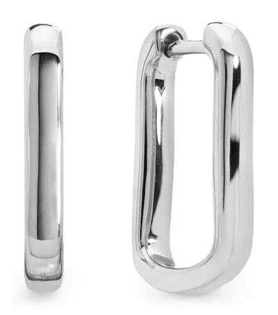 Monica Vinader Sterling Silver Mini Alta Huggie Earrings In White