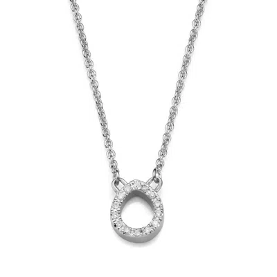 Monica Vinader Sterling Silver Naida Mini Teardrop Necklace Diamond