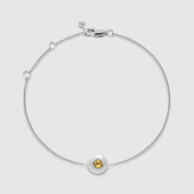 Monica Vinader Sterling Silver November Birthstone Chain Bracelet Citrine In Metallic