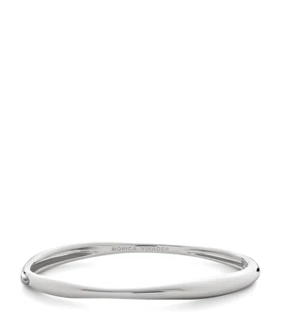 Monica Vinader Sterling Silver Nura Bangle In Metallic