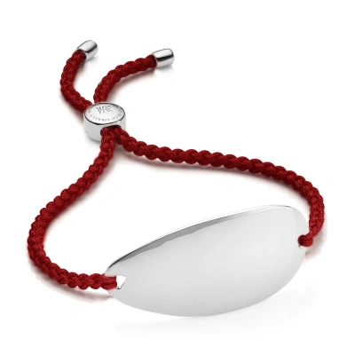 Monica Vinader Sterling Silver Nura Friendship Bracelet In Red