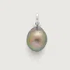 MONICA VINADER STERLING SILVER NURA GREY BAROQUE PEARL PENDANT CHARM PEARL