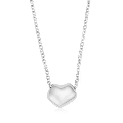 Monica Vinader Sterling Silver Nura Heart Necklace In Metallic