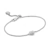 Monica Vinader Sterling Silver Nura Mini Heart Bracelet Diamond In Silver