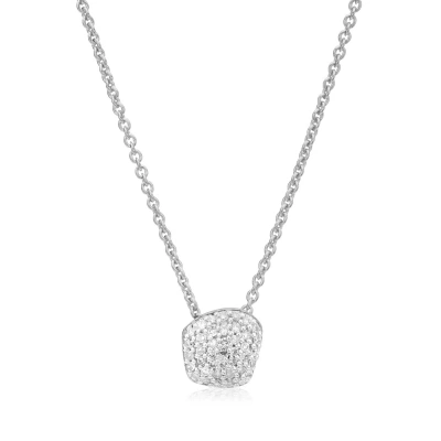Monica Vinader Sterling Silver Nura Mini Nugget Necklace Diamond In Metallic