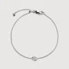 Monica Vinader Sterling Silver Pear Diamond Chain Bracelet Lab Grown Diamond In Metallic