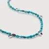 MONICA VINADER STERLING SILVER RIO MINI GEMSTONE BEADED STATION NECKLACE ADJUSTABLE 41-46CM/16-18' TURQUOISE