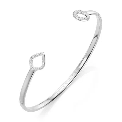 Monica Vinader Sterling Silver Riva Mini Kite And Mini Circle Diamond Cuff Diamond