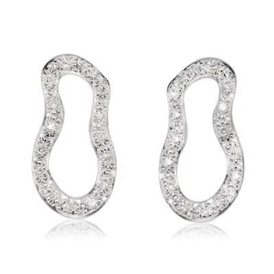 Monica Vinader Sterling Silver Riva Pod Stud Earrings Diamond In Metallic