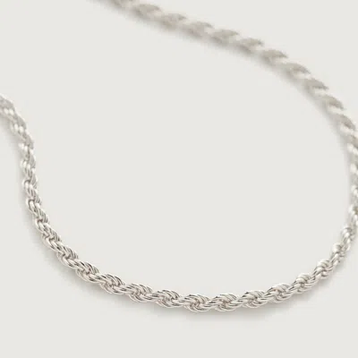 Monica Vinader Sterling Silver Rope Chain Necklace 41-46cm/16-18' In Metallic