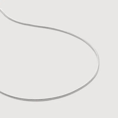 Monica Vinader Sterling Silver Round Thin Snake Chain Necklace In Neutral