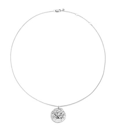 Monica Vinader Sterling Silver Sagittarius Zodiac Necklace In Metallic