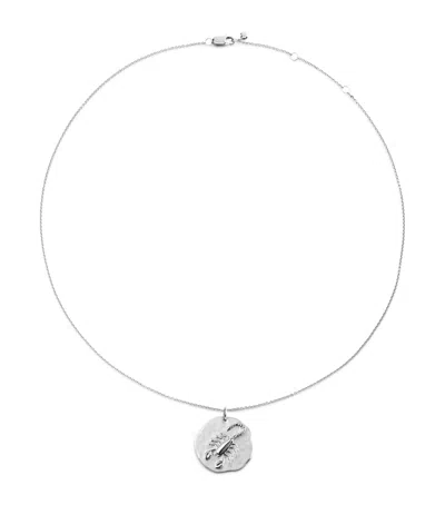 Monica Vinader Sterling Silver Scorpio Zodiac Necklace In White
