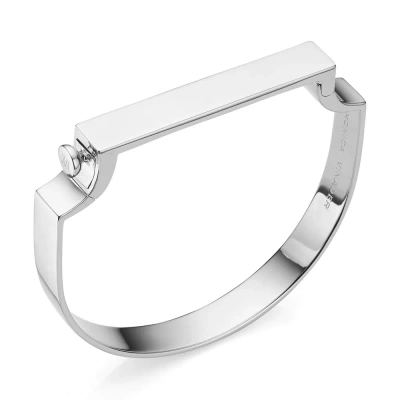 Monica Vinader Sterling Silver Signature Bangle In White