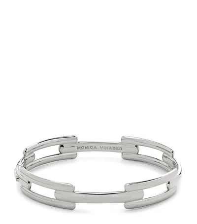 Monica Vinader Sterling Silver Signature Link Bangle In White