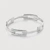 Monica Vinader Sterling Silver Lab Grown Diamond Full Pave Signature Link Bangle Lab Grown Diamond