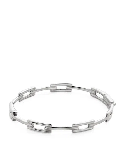 Monica Vinader Womens Signature Link Sterling-silver Bangle Sterling Silver