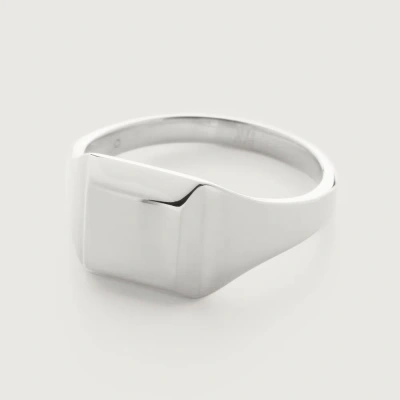 Monica Vinader Sterling Silver Signature Signet Ring In White