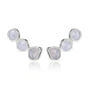 Monica Vinader Sterling Silver Siren Climber Earrings Blue Lace Agate